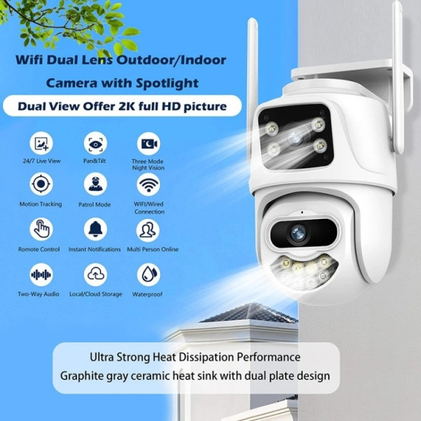 Камера наблюдения ICSEE 8MP PTZ Wi-Fi уличная с функцией поворота и ночного видения