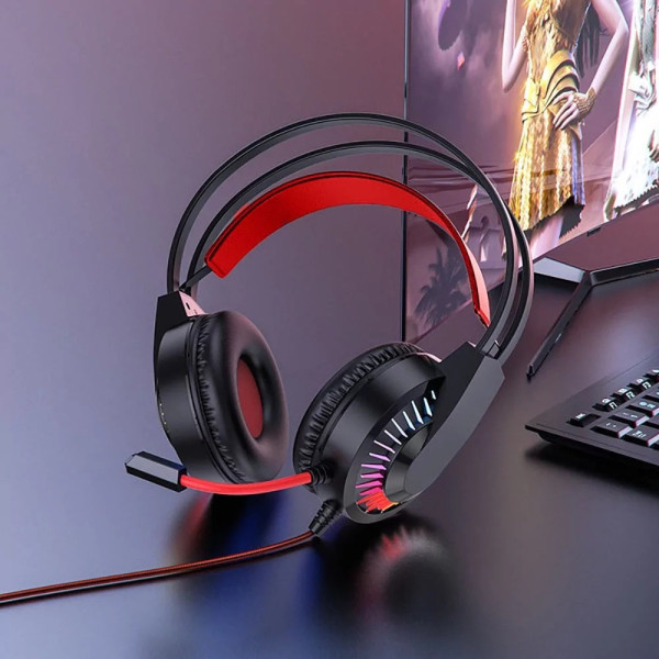 Игровые наушники IMS-E1008 с USB и 3.5 мм разъемом черные