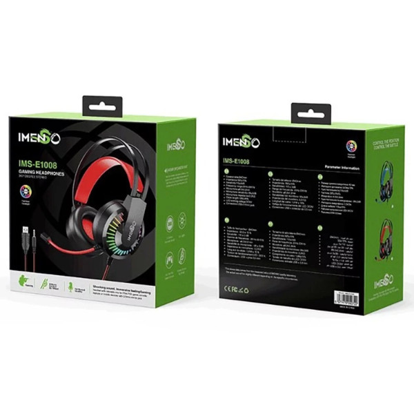 Игровые наушники IMS-E1008 с USB и 3.5 мм разъемом черные