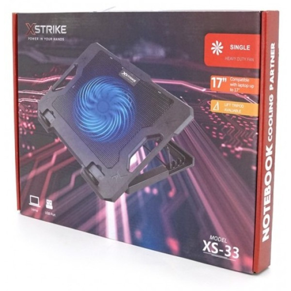 Подставка XSTRIKE XS-33 для ноутбука с подсветкой и охлаждением