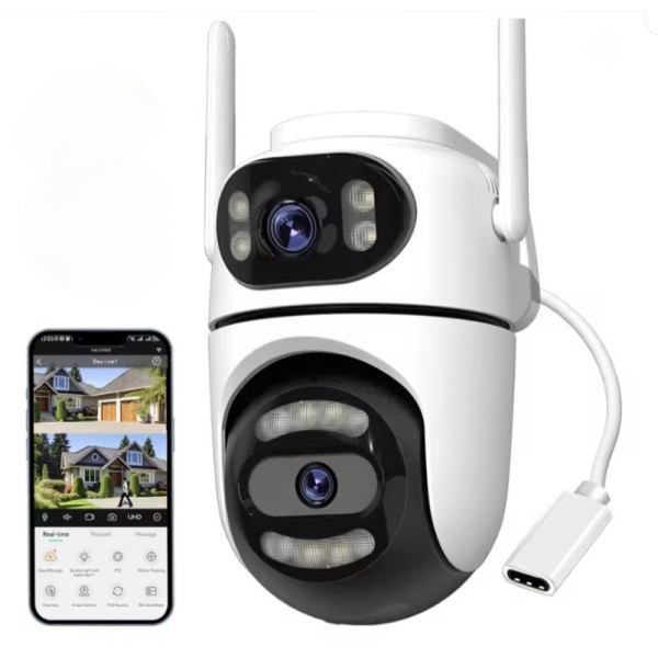 PTZ камера Q2 Dual Lens уличная с 360° обзором, ночной съемкой и Wi-Fi подключением