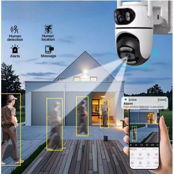 PTZ камера Q2 Dual Lens уличная с 360° обзором, ночной съемкой и Wi-Fi подключением
