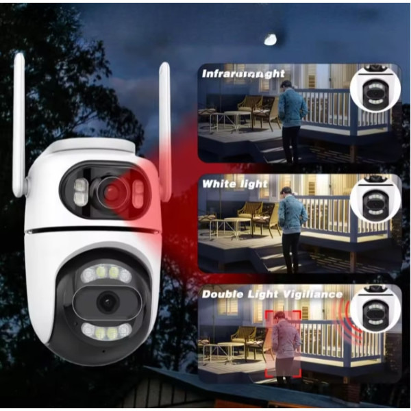 PTZ камера Q2 Dual Lens уличная с 360° обзором, ночной съемкой и Wi-Fi подключением