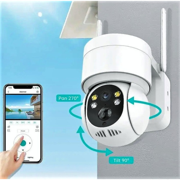 Wi-Fi камера видеонаблюдения на солнечной батарее 360° с ночным видением TQ1-GK4-6MP ISEE