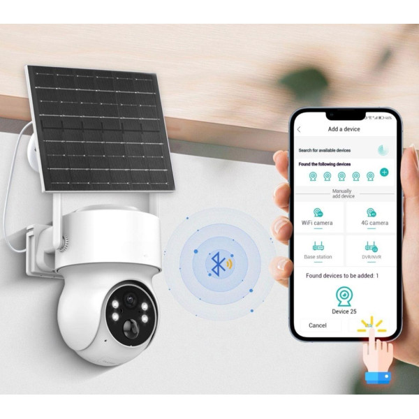 Wi-Fi камера видеонаблюдения на солнечной батарее 360° с ночным видением TQ1-GK4-6MP ISEE