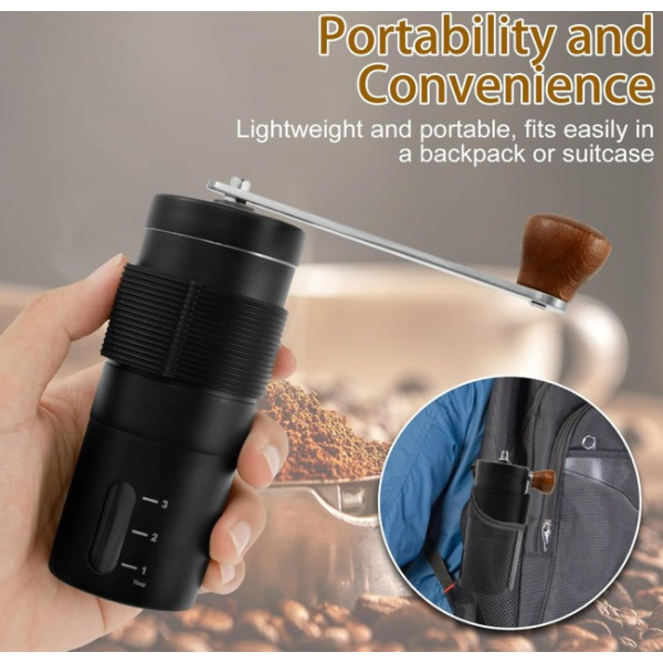 Мельница для кофе с керамическими жерновами, электрическая Coffee Grinder AND LY-957, черная