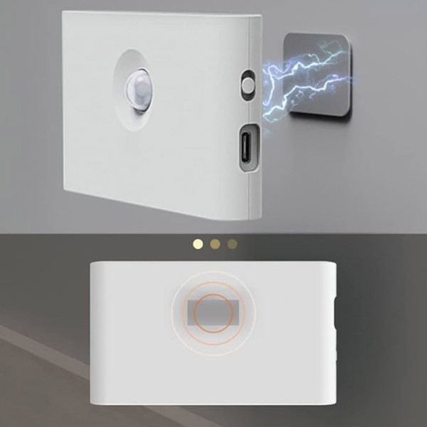 Компактный настенный светильник с датчиком движения и аккумулятором, USB