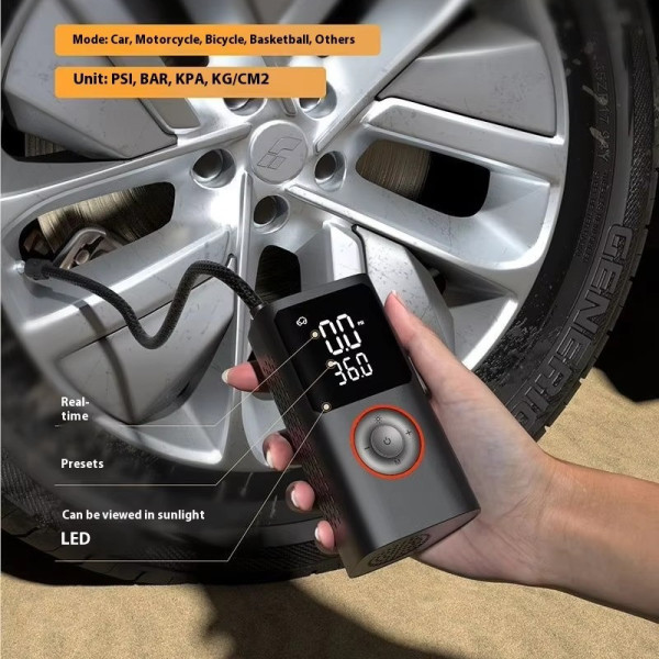 Универсальный автокомпрессор 12V для подкачки шин с электронным дисплеем