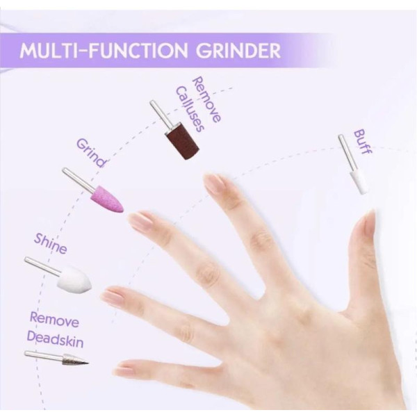Электрическая пилочка для ногтей TOUCHBeauty TB-1335 с УФ-сушкой и набором инструментов