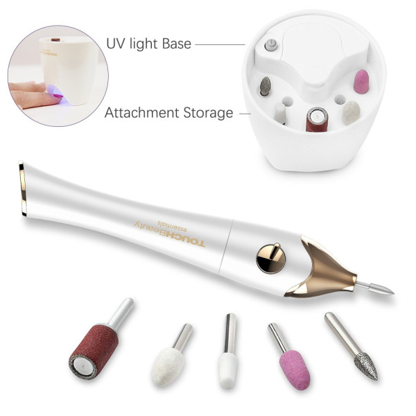 Электрическая пилочка для ногтей TOUCHBeauty TB-1335 с УФ-сушкой и набором инструментов