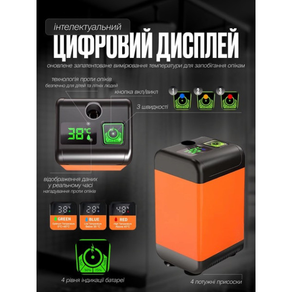 Душ переносной SHOWER-7200T аккумуляторный с дисплеем и контролем температуры