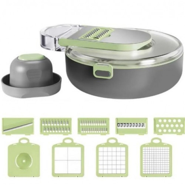 Многофункциональная овощерезка с контейнером Vegetable Cutter C351, тёрка для нарезки овощей с регулируемыми лезвиями