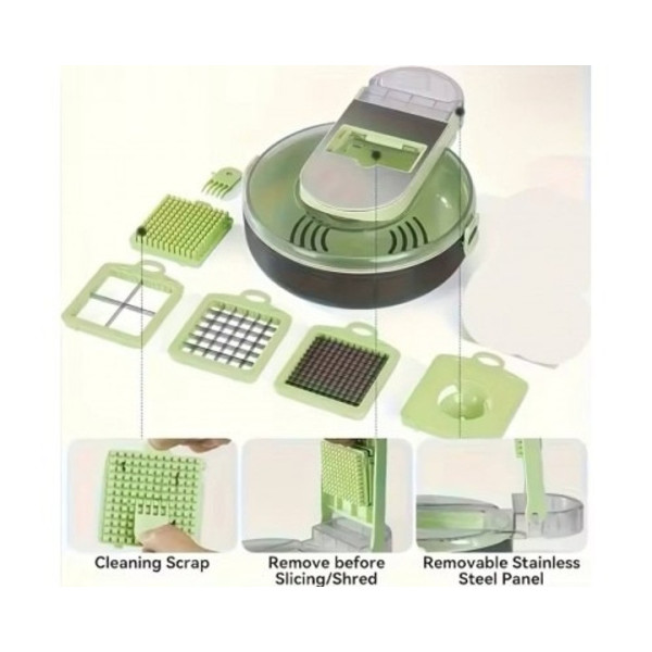 Многофункциональная овощерезка с контейнером Vegetable Cutter C351, тёрка для нарезки овощей с регулируемыми лезвиями