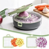 Многофункциональная овощерезка с контейнером Vegetable Cutter C351, тёрка для нарезки овощей с регулируемыми лезвиями