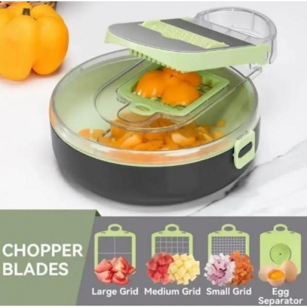 Многофункциональная овощерезка с контейнером Vegetable Cutter C351, тёрка для нарезки овощей с регулируемыми лезвиями