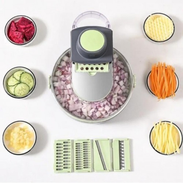 Многофункциональная овощерезка с контейнером Vegetable Cutter C351, тёрка для нарезки овощей с регулируемыми лезвиями
