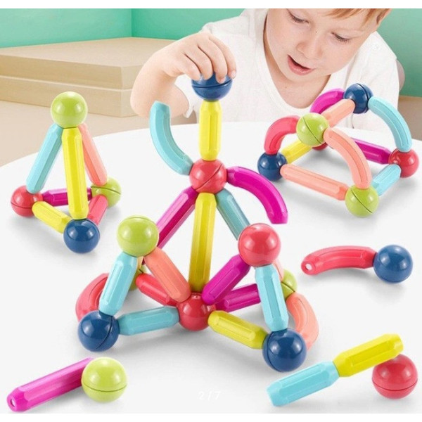 Магнитный набор Magnetic Sticks на 25 предметов, пластиковые фигурки в переносном кейсе