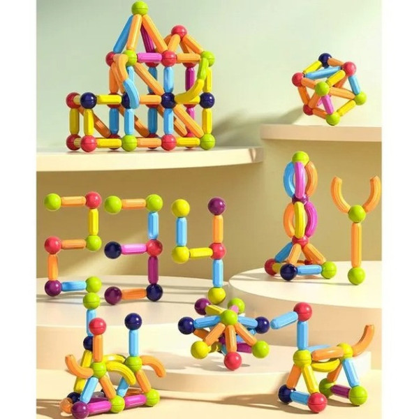 Магнитный набор Magnetic Sticks на 25 предметов, пластиковые фигурки в переносном кейсе