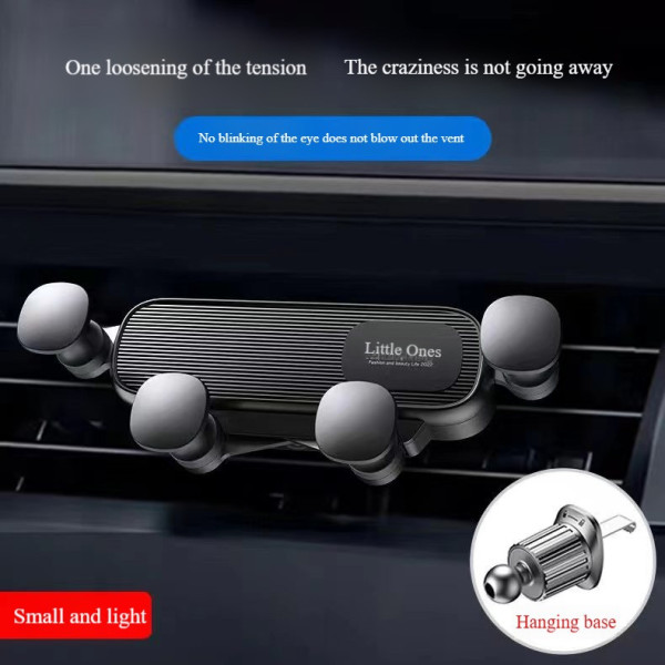 Удобный авто держатель для телефона Little One 5, крепление на воздуховод, поворотный, гравитационный, черный