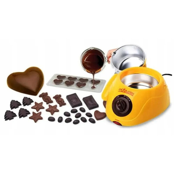 Прибор для фондю Chocolate Fondue Set из нержавеющей стали, с формами и дополнительными аксессуарами