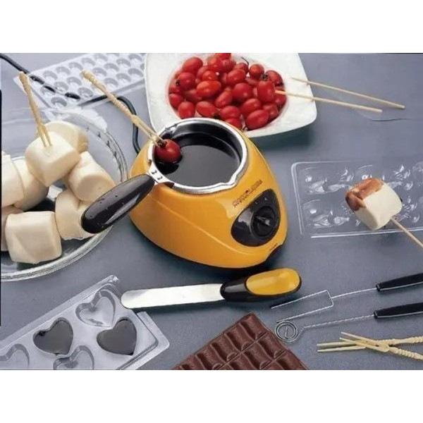 Прибор для фондю Chocolate Fondue Set из нержавеющей стали, с формами и дополнительными аксессуарами
