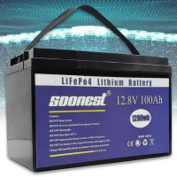 Батарея SOONEST 12V 100Ah аккумулятор LiFePO4 глубокого цикла BMS 100A