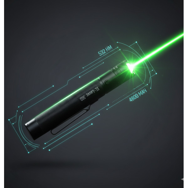 Лазерная указка для котов Laser 303 Green Laser Pointer с ключами блокировки зеленый лазер