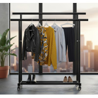 Стойка вешалка  для одежды телескопическая Double Pole 3 JL-DSG-8641