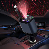 Автомобильное зарядное устройство с эффектом «Звёздное небо» 66Вт, QC 3.0, PD, с кабелем Type-C/Lightning