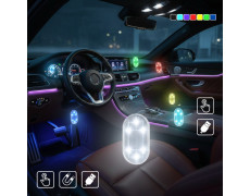 Светильник аккумуляторный RGB 2 штуки для салона авто, автономное освещение подвесная магнит лампа ночник