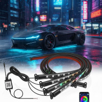 Подсветка днища авто LED RGB Bluetooth 12V комплект 2 ленты 90см и 120см