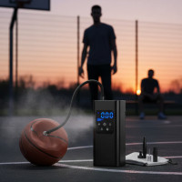 Автокомпрессор портативный от USB с LED дисплеем аккумуляторный 6000mAh