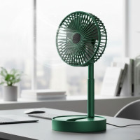 Мини вентилятор Folding Fan маленький с USB зеленый/белый