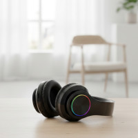 Беспроводные наушники B39 с подсветкой RGB Bluetooth с микрофоном гарнитура Black / White