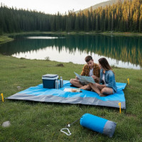 Пляжная подстилка анти-песок 150*140 см анти-песок и мешок для хранения