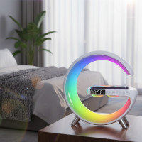 Лампа ночник  Light Sound Machine 5 в 1 с беспроводной зарядкой 15W, будильником и Bluetooth колонкой