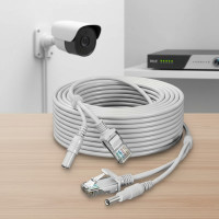 Готовый комбинированный кабель RJ45 + DC для видеонаблюдения, 10 м, медный, LAN + питание