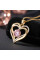 Ожерелье женское Heart Love кулон сердце розовый цирконий золотое