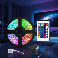 Светодиодная лента LED 3528 RGB разноцветная + пульт ДУ, 5 метров