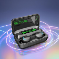 Наушники беспроводные сенсорные Bluetooth  TWS F9-5 с цифровым индикатором заряда и кейсом PowerBank