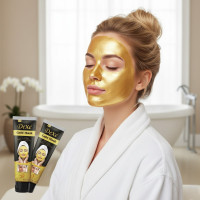 Маска для лица с биозолотом и коллагеном Dexe Gold Mask  Антивозврастная золотая маска