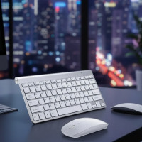 Беспроводная клавиатура с мышью в комплекте для ПК и планшета Weibo WB-8066 аккумуляторная