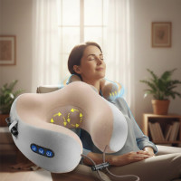 Вибромассажная дорожная подушка,Массажная подушка для шеи U-shaped