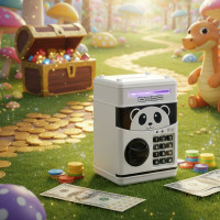 Копилка электронная с кодовым замком Панда, детский банкомат PANDA