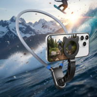 Держатель для POV съемки на шею с магнитом для смартфона и камеры, для блогеров и путешествий