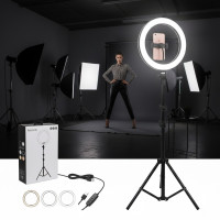 Кольцевая светодиодная LED лампа Home 26см со штативом