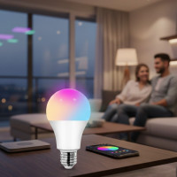 Умная LED лампа Tuya с WiFi и Bluetooth 9W, 16 млн цветов, управление через приложение и голосовые ассистенты