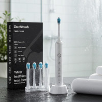 Звуковая электрическая зубная щетка с 6 режимами, мягкая щетина DuPont, 4 насадки, дорожный кейс