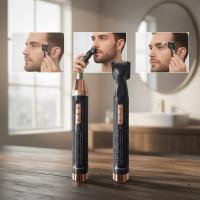 Мужской триммер Geemy GM-3108 (3 в 1) для носа, ушей и бровей Универсальный