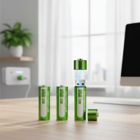 Аккумулятор USB FluCat AA 1.5V 1450 mAh 2 шт. в комплекте USB аккумуляторная батарейка